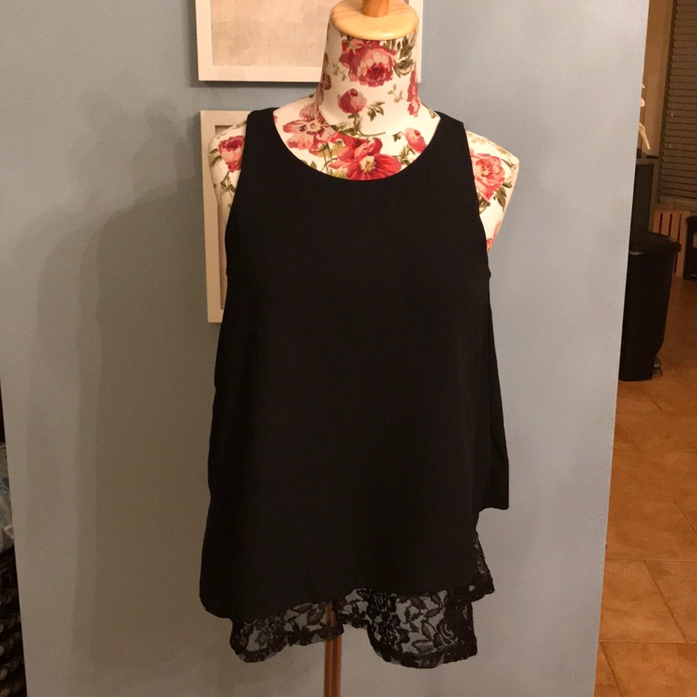 Small black dress shirt with lace